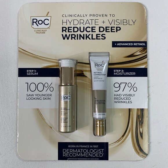 RoC Retinol Correxion Deep Wrinkle Serum & Night Cream Set - Picture 1 of 8